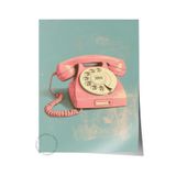 Postifull Çerçevesiz Poster Tablo, Duvar Posteri, Hd Baskı, Pembe Ve Mavi Retro Telefon, Maximalist No:14;21 X 30 Renkli - 21