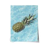 Postifull Çerçevesiz Poster, Yaz Temalı Tablo No:118, Suda Ananas Fotoğrafı, Mavi Poster, Dikey;50 X 70 Renkli - 3