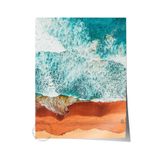 Postifull Çerçevesiz Poster, Yaz Temalı Tablo No:13, Kıyıya Vuran Dalga Fotoğrafı, Mavi Poster, Dikey;21 X 30 Renkli - 22