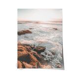 Postifull Çerçevesiz Poster, Yaz Temalı Tablo No:175, Gün Batımında Kayalar Fotoğrafı, Turuncu Poster, Dikey;30 X 42 Renkli - 1