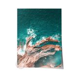 Postifull Çerçevesiz Poster, Yaz Temalı Tablo No:234, Dalga Ve Kayalıklar Fotoğrafı, Mavi Poster, Dikey;10 X 15 Renkli - 18