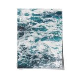 Postifull Çerçevesiz Poster, Yaz Temalı Tablo No:41, Köpüklü Deniz Fotoğrafı, Mavi Poster, Dikey;15 X 21 Renkli - 25