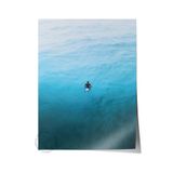 Postifull Çerçevesiz Poster, Yaz Temalı Tablo No:60, Yalnız Sörfçü Fotoğrafı, Mavi Poster, Dikey;21 X 30 Renkli - 2