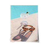 Postifull Çerçevesiz Poster, Yaz Temalı Tablo No:93, Havuz Kenarı Gözlük Ve Limonata Fotoğrafı, Mavi, Dikey;50 X 70 Renkli - 4