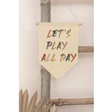 Postifull Çocuk Odası Dekor, Duvar Süsü, Ahşap Bebek Odası Dekor, Canvas Flama, Let'S Play All Day - Fırça Dar;21 X 30 862970