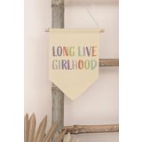 Postifull Çocuk Odası Dekor, Duvar Süsü, Ahşap Bebek Odası Dekor, Canvas Flama, Long Live Girlhood - Renkli;30 X 40 Renkli - 15