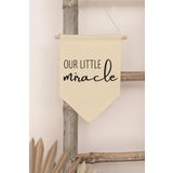 Postifull Çocuk Odası Dekor, Duvar Süsü, Ahşap Bebek Odası Dekor, Canvas Flama, Our Little Miracle;50 X 70 Renkli - 16
