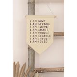 Postifull Çocuk Odası Dekor, Duvar Süsü, Ahşap Bebek Odası Dekor, Canvas Flama, Positive Affirmations - Soft;21 X 30 Renkli - 23