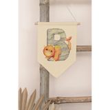Postifull Çocuk Odası Dekor, Duvar Süsü, Ahşap Bebek Odası Dekor, Canvas Flama, Safari Ve Hayvanlı B Harfi;21 X 30 Renkli - 2