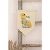 Postifull Çocuk Odası Dekor, Duvar Süsü, Ahşap Bebek Odası Dekor, Canvas Flama, Safari Ve Hayvanlı E Harfi;70 X 100 Renkli - 5