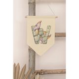 Postifull Çocuk Odası Dekor, Duvar Süsü, Ahşap Bebek Odası Dekor, Canvas Flama, Safari Ve Hayvanlı W Harfi;21 X 30 Renkli - 23