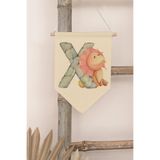 Postifull Çocuk Odası Dekor, Duvar Süsü, Ahşap Bebek Odası Dekor, Canvas Flama, Safari Ve Hayvanlı X Harfi;70 X 100 Renkli - 24