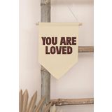 Postifull Çocuk Odası Dekor, Duvar Süsü, Ahşap Bebek Odası Dekor, Canvas Flama, You Are Loved - Kahverengi;21 X 30 Renkli - 1