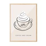 Postifull Coffee And Cream Çerçeveli Tablo, Ahşap Çerçeve Ve Poster, Duvar Tablosu Comfort Serisi No:108556;10 X 15 Ahşap Çerçeveli