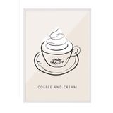 Postifull Coffee And Cream Çerçeveli Tablo, Beyaz Çerçeve Ve Poster, Duvar Tablosu Comfort Serisi No:108556;30 X 40 Beyaz Çerçeveli