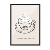 Postifull Coffee And Cream Çerçeveli Tablo, Siyah Çerçeve Ve Poster, Duvar Tablosu Comfort Serisi No:108556;21 X 30 Siyah Çerçeveli