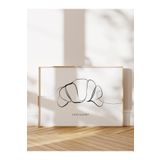 Postifull Croissant Line Art Çerçeveli Tablo, Ahşap Çerçeve Ve Poster, Duvar Tablosu Comfort Serisi No:108558;30 X 42 Ahşap Çerçeveli