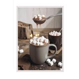 Postifull Cup Of Chocolate Çerçeveli Tablo, Beyaz Çerçeve Ve Poster, Duvar Tablosu Comfort Serisi No:108356;10 X 15 Beyaz Çerçeveli