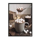 Postifull Cup Of Chocolate Çerçeveli Tablo, Siyah Çerçeve Ve Poster, Duvar Tablosu Comfort Serisi No:108356;70 X 100 Siyah Çerçeveli