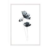 Postifull Dark Flowers Çerçeveli Tablo, Beyaz Çerçeve Ve Poster, Dikey Duvar Tablosu Comfort Serisi No:108517;10 X 15 Beyaz Çerçeveli