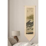 Postifull Duvar Halısı Pinterest Dekoru, Hokusai Sanat Serisi 100cm Kanvas Flama Askılı Duvar Örtüsü NO:652