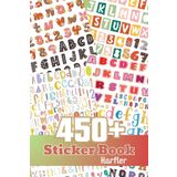 Postifull Etiket Seti, Rengarenk Harfler Ve Sayılar, 450+ Adet Yapışkanlı Etiket, Karışık Sticker Defteri; Harfler