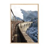 Postifull Express Train Çerçeveli Tablo, Ahşap Çerçeve Ve Poster, Dikey Duvar Tablosu Comfort Serisi No:108287;10 X 15 Ahşap Çerçeveli