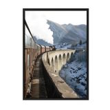 Postifull Express Train Çerçeveli Tablo, Siyah Çerçeve Ve Poster, Dikey Duvar Tablosu Comfort Serisi No:108287;13 X 18 Siyah Çerçeveli