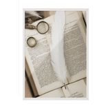 Postifull Feather Pen Çerçeveli Tablo, Beyaz Çerçeve Ve Poster, Dikey Duvar Tablosu Comfort Serisi No:108359;33 X 48 Beyaz Çerçeveli