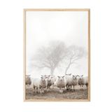 Postifull Flock Of Sheep Çerçeveli Tablo, Ahşap Çerçeve Ve Poster, Duvar Tablosu Comfort Serisi No:108505;30 X 42 Ahşap Çerçeveli