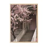 Postifull Flower Staircase Çerçeveli Tablo, Ahşap Çerçeve Ve Poster, Duvar Tablosu Comfort Serisi No:108368;30 X 40 Ahşap Çerçeveli