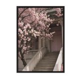 Postifull Flower Staircase Çerçeveli Tablo, Siyah Çerçeve Ve Poster, Duvar Tablosu Comfort Serisi No:108368;10 X 15 Siyah Çerçeveli