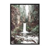 Postifull Forest Waterfall Çerçeveli Tablo, Siyah Çerçeve Ve Poster, Duvar Tablosu Comfort Serisi No:108406;21 X 30 Siyah Çerçeveli