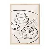 Postifull French Breakfast Çerçeveli Tablo, Ahşap Çerçeve Ve Poster, Duvar Tablosu Comfort Serisi No:108557;21 X 30 Ahşap Çerçeveli