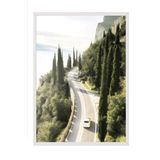 Postifull Garda Road Çerçeveli Tablo, Beyaz Çerçeve Ve Poster, Dikey Duvar Tablosu Comfort Serisi No:108320;30 X 40 Beyaz Çerçeveli