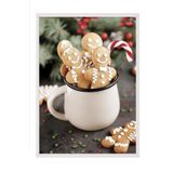 Postifull Gingerbread Cookies Çerçeveli Tablo, Beyaz Çerçeve Ve Poster, Duvar Tablosu Comfort Serisi No:108515;13 X 18 Beyaz Çerçeveli