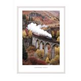 Postifull Glenfinnan Viaduct Çerçeveli Tablo, Beyaz Çerçeve Ve Poster, Duvar Tablosu Comfort Serisi No:108294;13 X 18 Beyaz Çerçeveli
