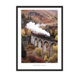 Postifull Glenfinnan Viaduct Çerçeveli Tablo, Siyah Çerçeve Ve Poster, Duvar Tablosu Comfort Serisi No:108294;21 X 30 Siyah Çerçeveli