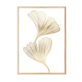 Postifull Gold Ginkgo Çerçeveli Tablo, Ahşap Çerçeve Ve Poster, Dikey Duvar Tablosu Comfort Serisi No:108451;13 X 18 Ahşap Çerçeveli