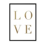 Postifull Gold Love Çerçeveli Tablo, Siyah Çerçeve Ve Poster, Dikey Duvar Tablosu Comfort Serisi No:108381;15 X 21 Siyah Çerçeveli