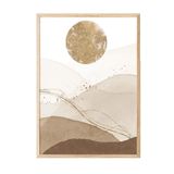 Postifull Golden Sun Çerçeveli Tablo, Ahşap Çerçeve Ve Poster, Dikey Duvar Tablosu Comfort Serisi No:108336;13 X 18 Ahşap Çerçeveli