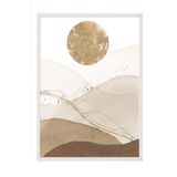 Postifull Golden Sun Çerçeveli Tablo, Beyaz Çerçeve Ve Poster, Dikey Duvar Tablosu Comfort Serisi No:108336;21 X 30 Beyaz Çerçeveli