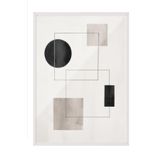 Postifull Graphic Shapes No6 Çerçeveli Tablo, Beyaz Çerçeve Ve Poster, Duvar Tablosu Comfort Serisi No:108458;10 X 15 Beyaz Çerçeveli