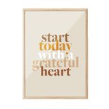 Postifull Grateful Heart Çerçeveli Tablo, Ahşap Çerçeve Ve Poster, Duvar Tablosu Comfort Serisi No:108530;10 X 15 Ahşap Çerçeveli