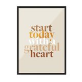 Postifull Grateful Heart Çerçeveli Tablo, Siyah Çerçeve Ve Poster, Duvar Tablosu Comfort Serisi No:108530;30 X 40 Siyah Çerçeveli
