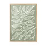 Postifull Green Botanical Çerçeveli Tablo, Ahşap Çerçeve Ve Poster, Duvar Tablosu Comfort Serisi No:108552;13 X 18 Ahşap Çerçeveli