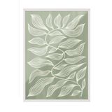 Postifull Green Botanical Çerçeveli Tablo, Beyaz Çerçeve Ve Poster, Duvar Tablosu Comfort Serisi No:108552;30 X 40 Beyaz Çerçeveli