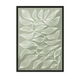 Postifull Green Botanical Çerçeveli Tablo, Siyah Çerçeve Ve Poster, Duvar Tablosu Comfort Serisi No:108552;50 X 70 Siyah Çerçeveli