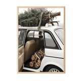 Postifull Holiday Car Yılbaşı Tablo, Ahşap Çerçeve Ve Poster, Dikey Duvar Tablosu Comfort Serisi No:108473;50 X 70 Ahşap Çerçeveli