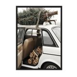 Postifull Holiday Car Yılbaşı Tablo, Siyah Çerçeve Ve Poster, Dikey Duvar Tablosu Comfort Serisi No:108473;13 X 18 Siyah Çerçeveli